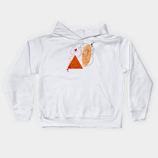 Line illustration of a couples faces Kids Hoodie